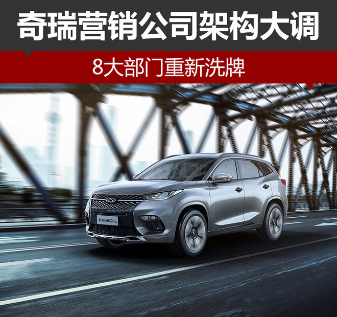 奇瑞营销公司架构大调 8大部门重新洗牌