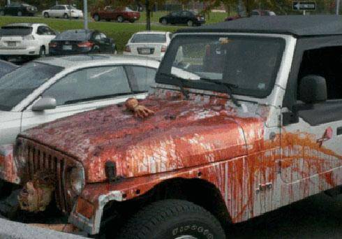 国外的汽车都化妆成这样过万圣节