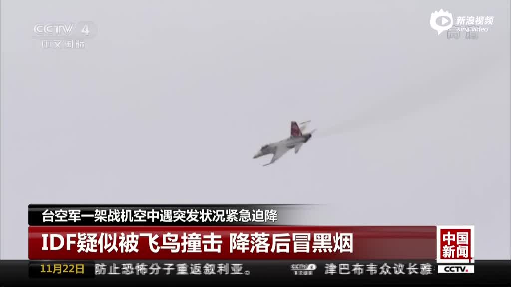 台空军一架战机空中遇突发状况紧急迫降：IDF疑似被飞鸟撞击