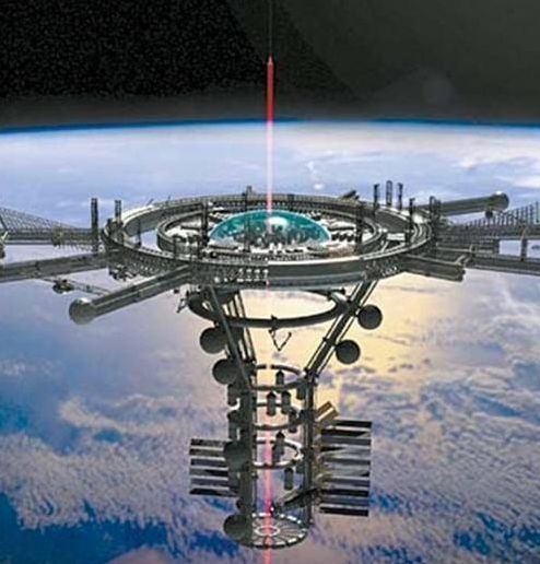 太空电梯绘画图片