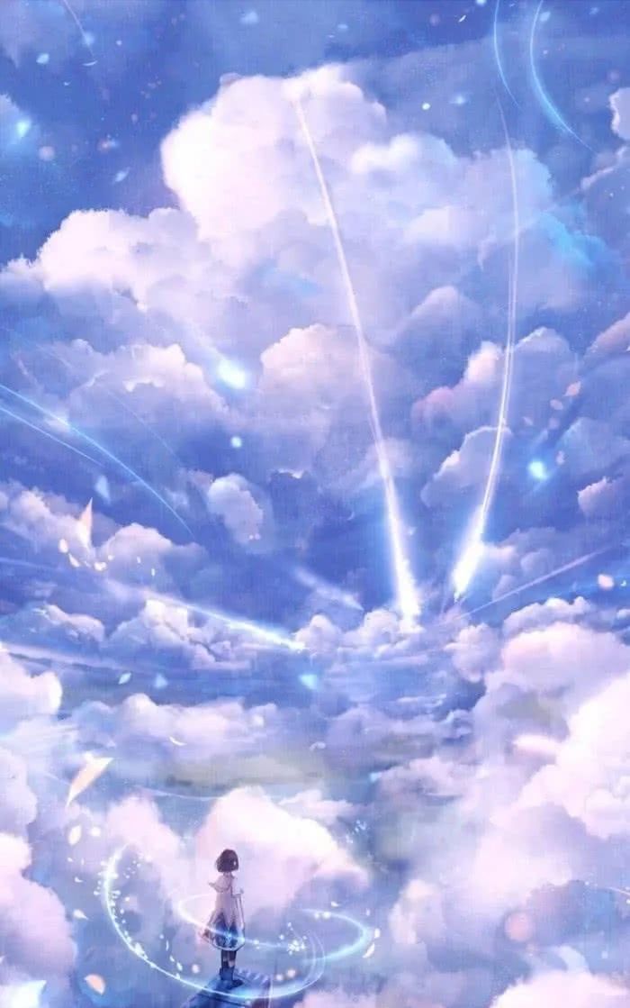 唯美画风天空壁纸:共同拥有的只有这一片天空,我在等风也在等你