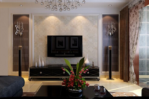 客厅万万不要装电视墙了,如今都用石膏线代替,既实用又省钱