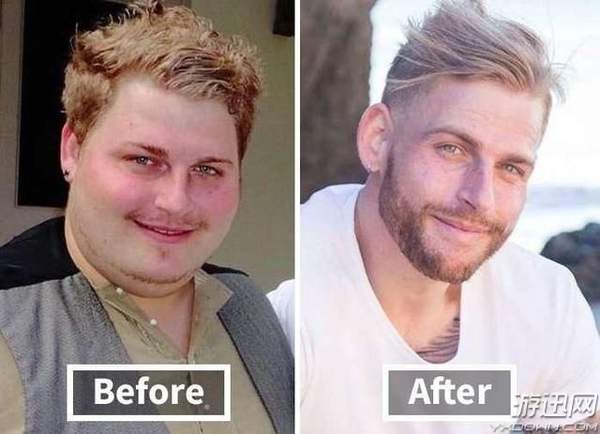 国外网友分享减肥前后对比照 肥宅变成俊男靓