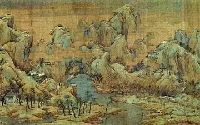 古画欣赏:历代名家笔下的青绿山水|游春图|钱选|仇英_新浪新闻 古画欣赏:历代名家笔下的青绿山水|游春图|钱选|仇英_新浪新闻