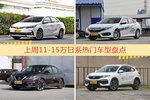 一周11-15万日系车型热度排行出炉，卡罗拉夺冠