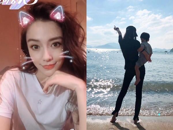 angelababy小海绵,angelababy吸烟事件 angelababy面对婚变传言态度淡定,唯一底线是1岁的儿子小海绵