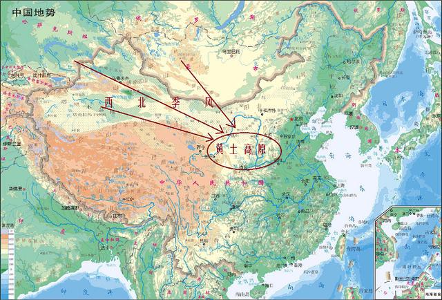 黄土高原地形地图