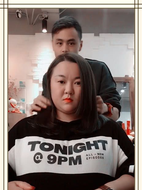 圆脸胖妹为显瘦,挑战公主切发型,剪完后表情