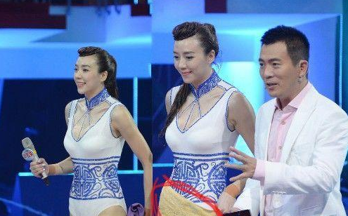 女星上跳水节目, 现场走光引混乱, 旁边主持人救场, 网友求删减