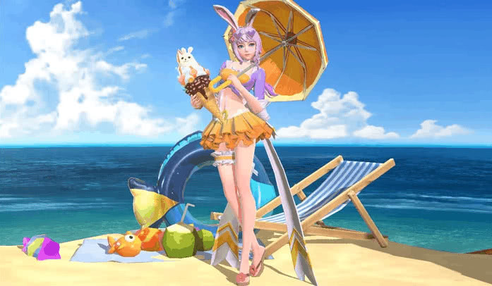 王者荣耀:公孙离“浪一夏”限定皮肤全览，橘子特效很给力!