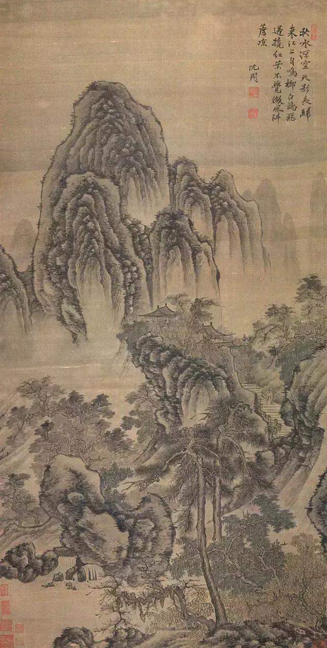 No3082 掛軸　藤本鐡石(鉄石)  山水図　南宋画　中国画　古美術　送料無料 No3082 掛軸 藤本鐡石(鉄石) 山水図 南宋画 中国画 古美術 送料
