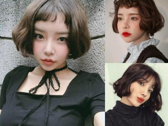 现在流行的"发尾烫卷"短发发型,显脸小会更美!