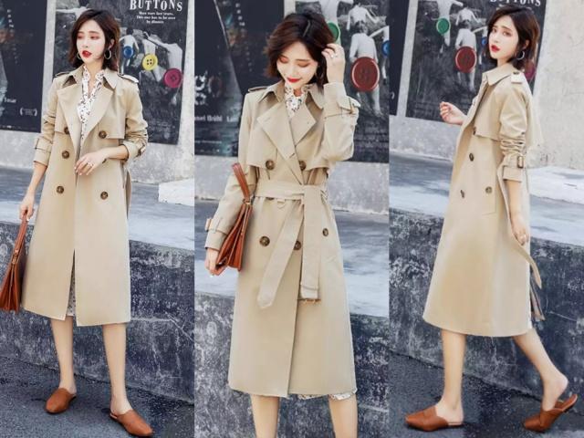 粉色风衣好看吗_背带裤配风衣好看吗(3)