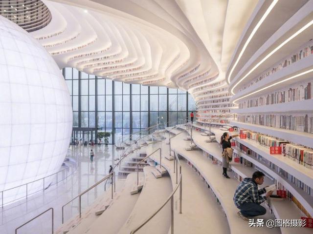 天津滨海新区图书馆，实在是太美了！拍照构图超好看​​​