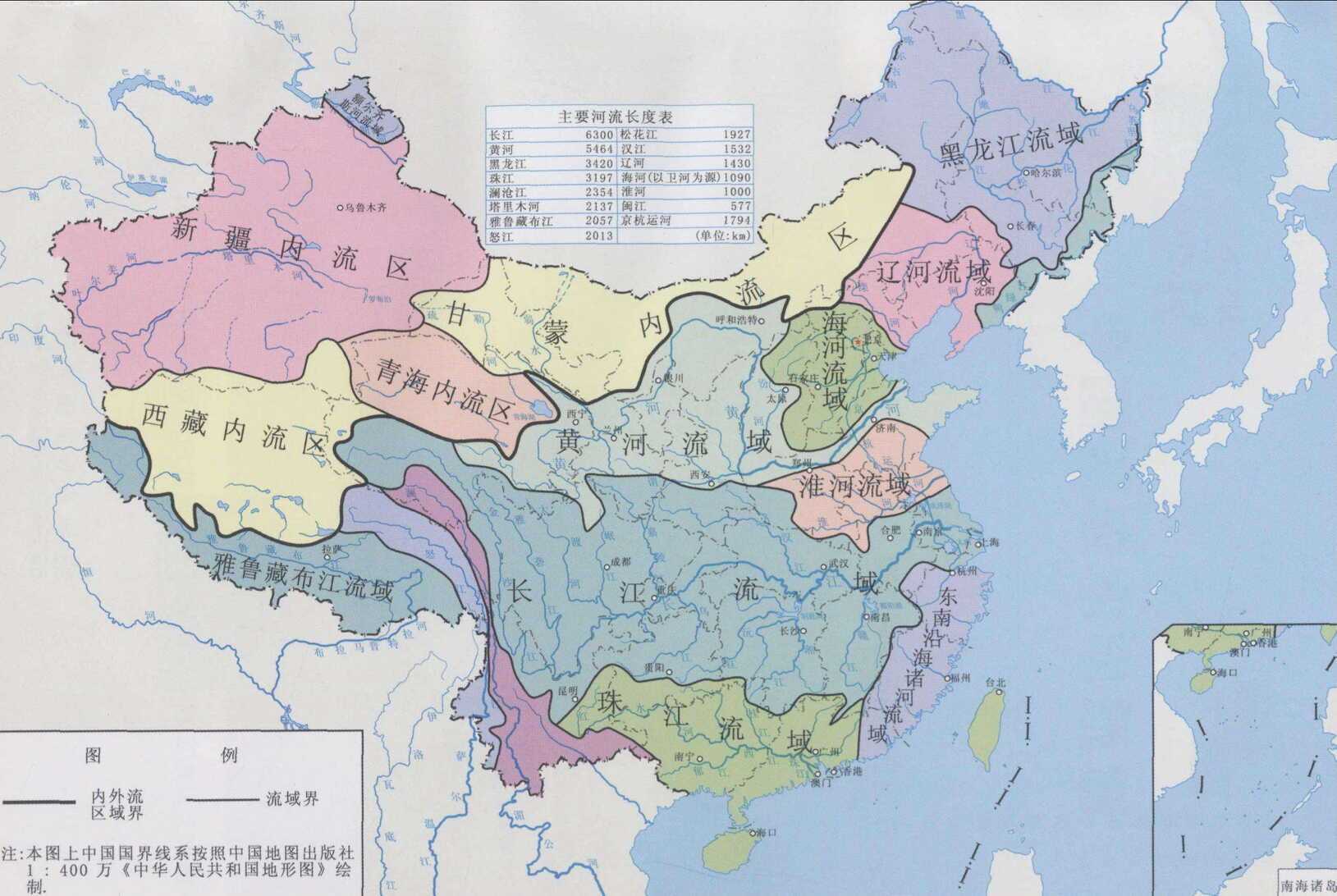 中国地图河流图,中河流,中河流分布图_大山谷图库