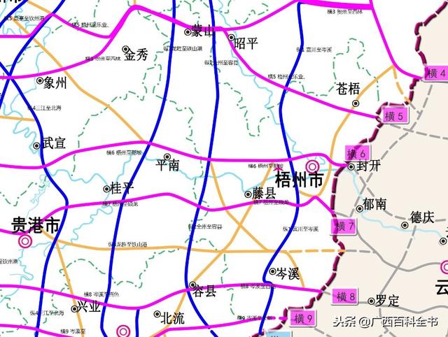 广西2018-2030年高速公路网规划图，看看你家有几条高速公路通过