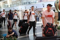 中国男篮蓝队抵达沈阳