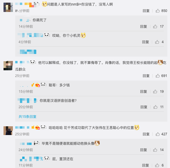 王思聪用微博头像骂人被网警警告,评论区全是