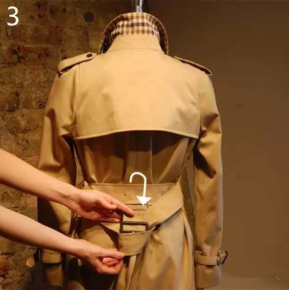 风衣腰带背后系法图解_风衣腰带系法图解