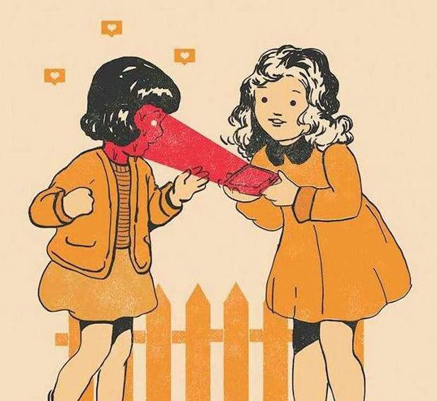 90后不懂00后全中内涵图:被电子控制大脑,被点赞控制行动!