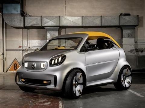 配橙色软顶 smart forease+概念车官图