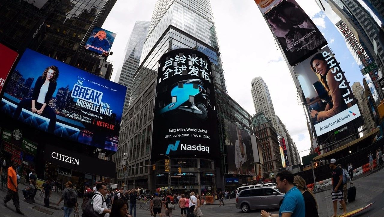 跑得更远的电动车，中国台铃荣登美国纽约时代广场巨屏