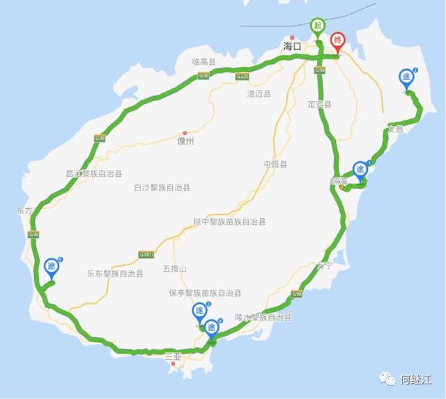 自驾车环海南岛游约1600公里,仅花405元,