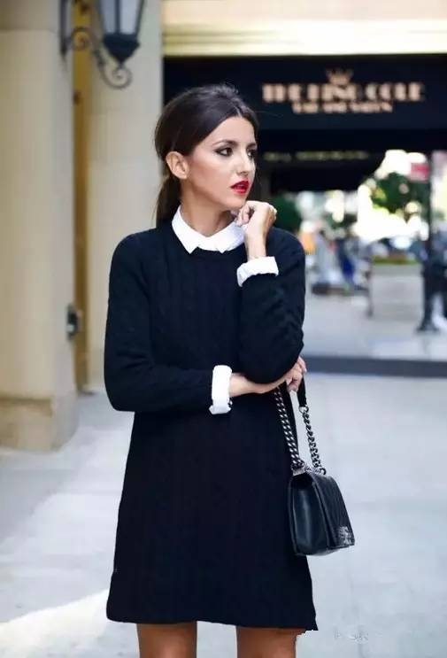 毛衣搭配衬衫,开启你秋天的文艺时尚