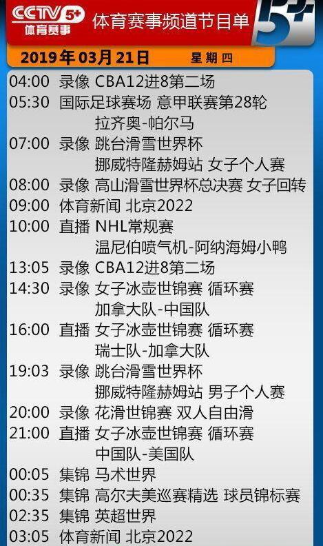 今日央视节目 CCTV5直播中国男足VS泰国+欧