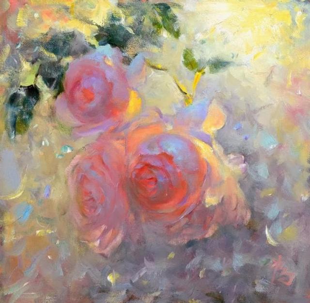玫瑰，我听见了你絮语里的温馨 | 梁维珍的油画