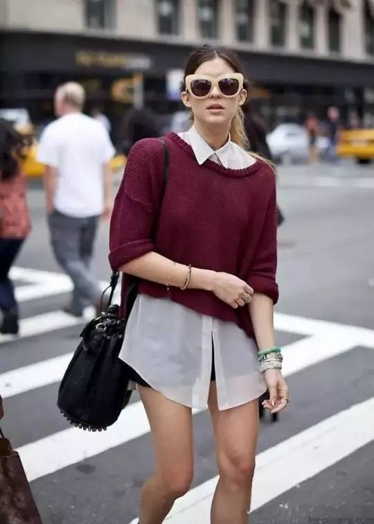 毛衣搭配衬衫,开启你秋天的文艺时尚