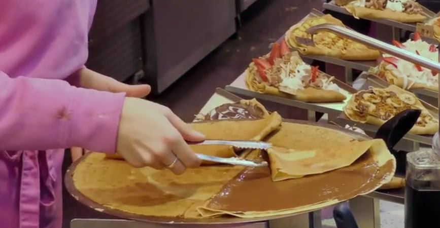 卖出望京美食做可丽饼,一份5元生意a美食,每天实拍美食凯德法国上千图片