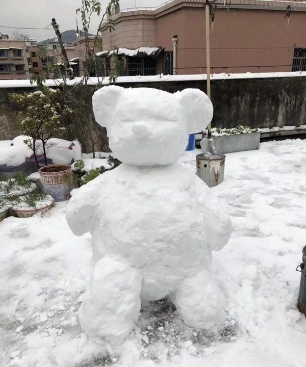2018年贵州最后一场雪,雪量大到能堆雪人打雪仗,你玩了吗?