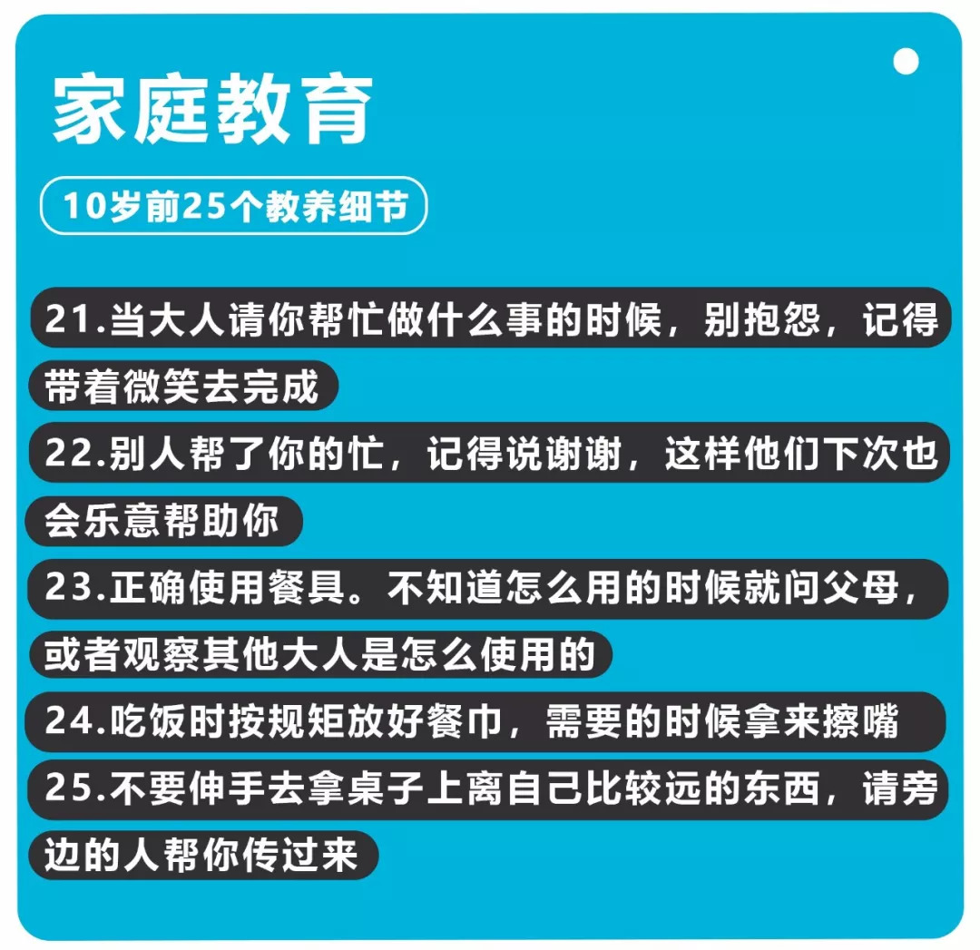 孩子是否有教养,一定要看这25个细节