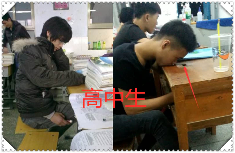 上课偷玩手机,初中生vs高中生,看到大学生,大哥:这是初中暑期补习网友图片