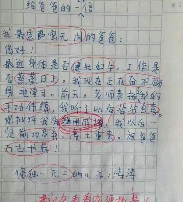 小学生的奇葩作文火了,网友:别让爸妈看见