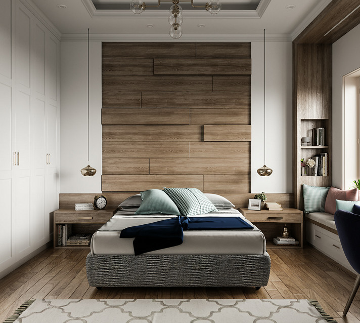 个性的床头背景墙设计，让卧室高级10倍！
