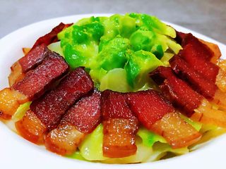 春节菜谱,腊肉炒儿菜,鹅蛋非常不错做法腊肉,动手试试食谱的孕妇一道图片