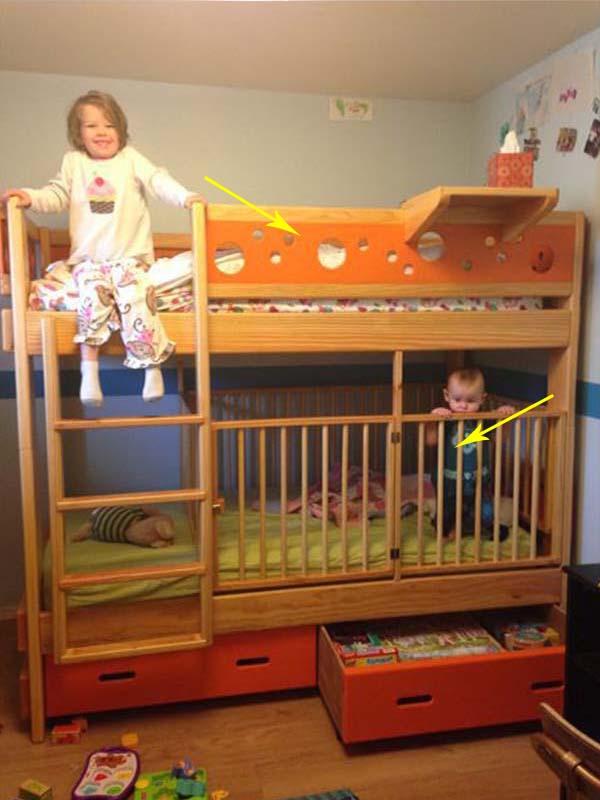 孩子又好动,大人不在身边看护,一个不留神就会发生意外,在下铺同样加