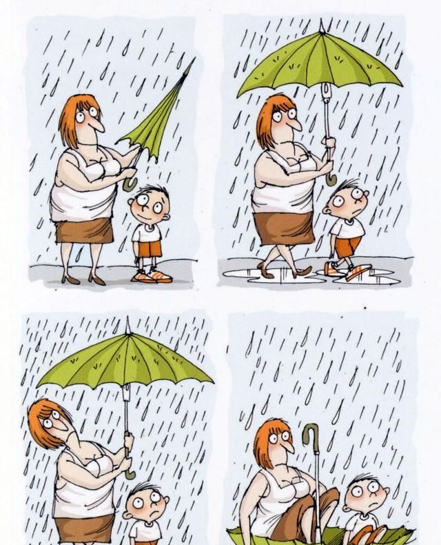漫世界|外国幽默漫画欣赏——下雨的时候