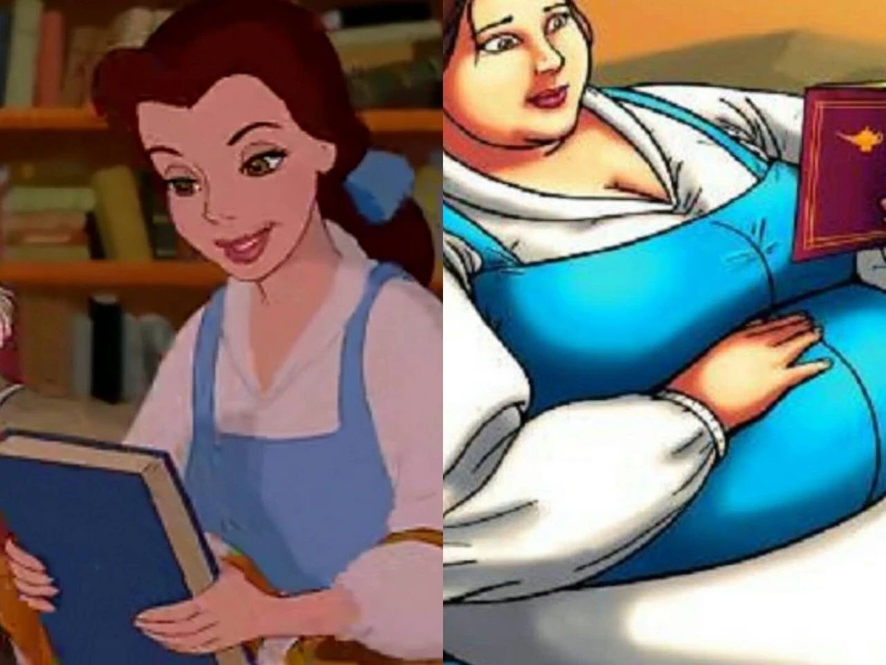 当迪士尼公主变胖后,白雪公主吃相很可爱,贝儿体重被王子嫌弃!