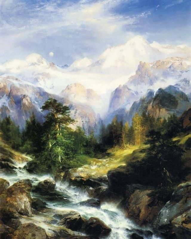 美国著名艺术家托马斯莫拉恩(1837-1926)油画风景作品欣赏