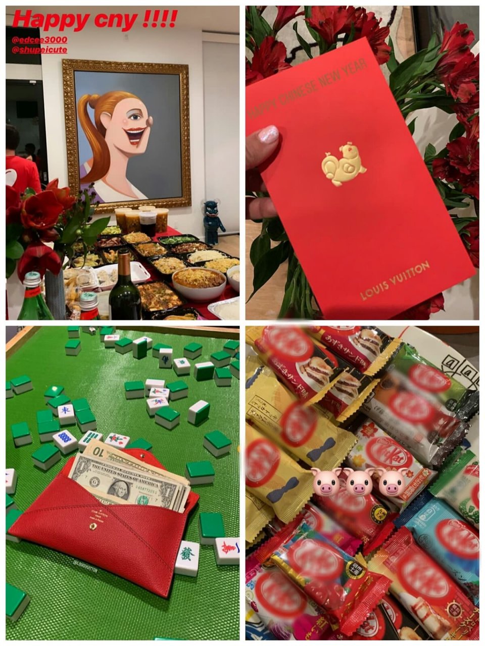 陈冠希女儿Alaia扎哪吒头、打麻将过春节,萌态十足!