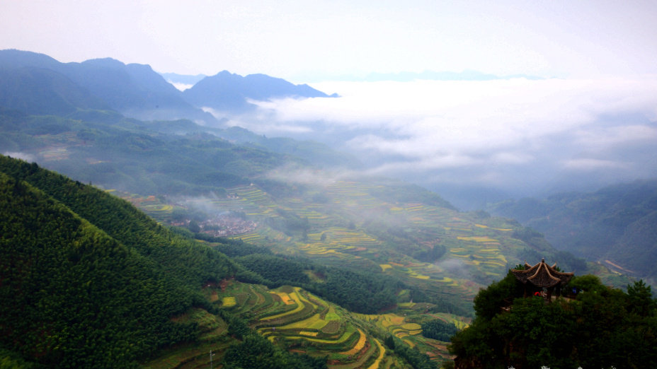 遂昌南尖巖，看山看云看梯田