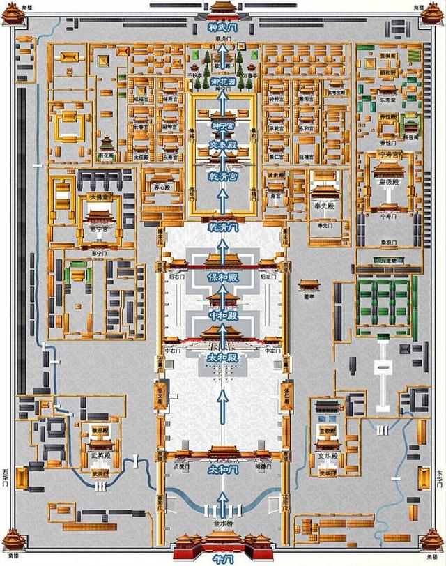 故宫最全的路线图，从2小时到1天到游览线路