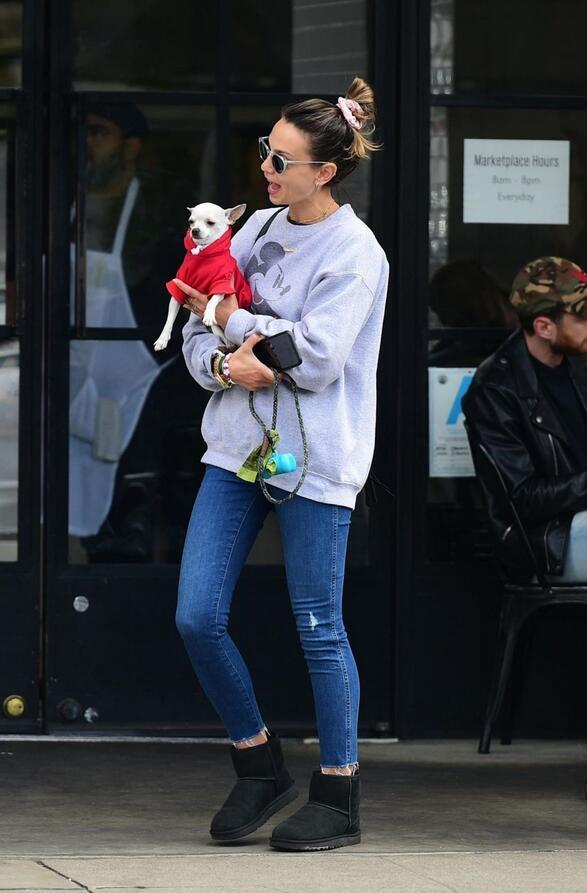 女星惠特尼·哈特利现身斯蒂迪奥城，她的狗很可爱