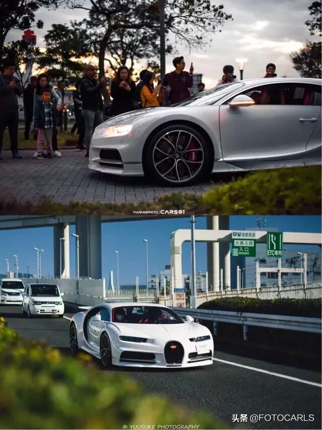 实拍 | 布加迪Chiron,来自东京八王子的全白大肥龙,美餐了!