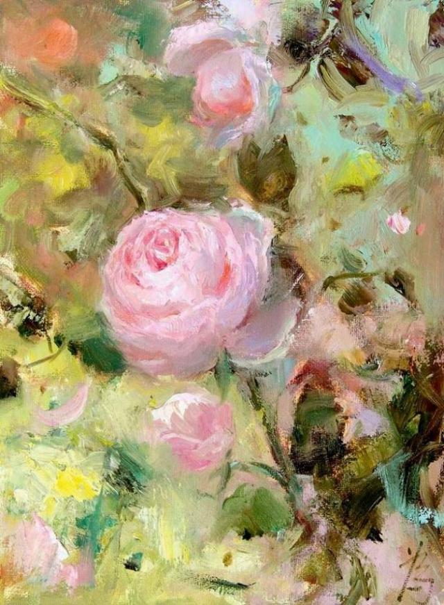 玫瑰，我听见了你絮语里的温馨 | 梁维珍的油画
