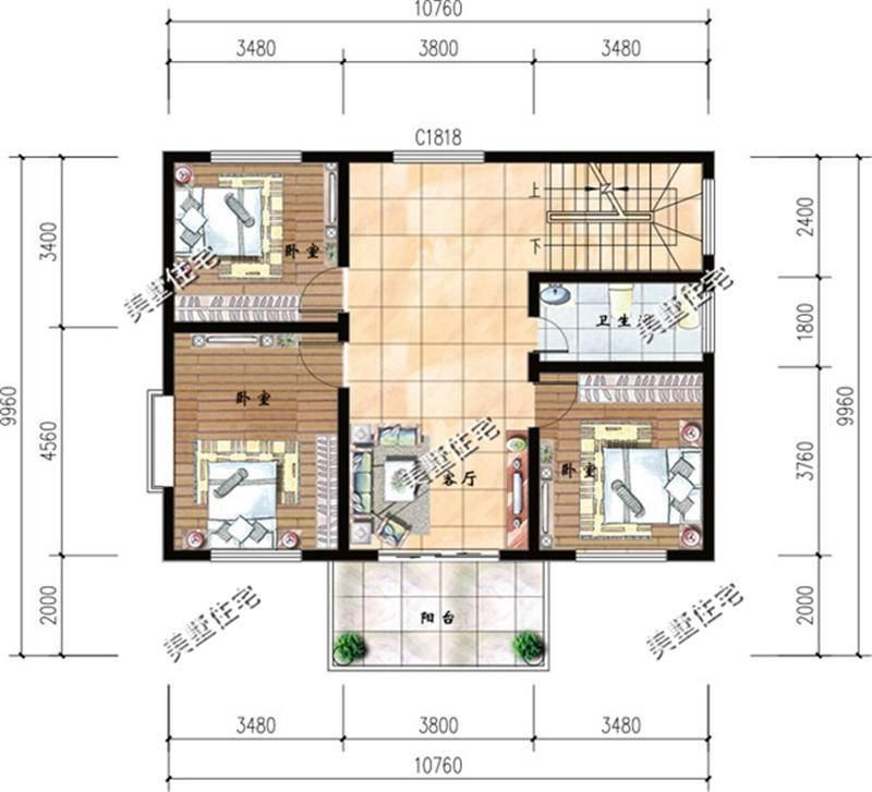 9x10米农村自建房, 小户型别墅的最爱! 附带图纸!