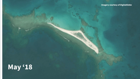 美国nasa高清卫星图:飓风肆虐过后,夏威夷附近小岛失踪
